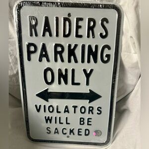 VINTAGE Raiders Parking Violators Will Be Sacked Heavy Duty Metal Sign New